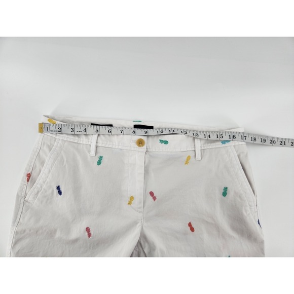 Talbots Relaxed Chino Pants Women's Size 10 White Colorful Pineapple Print‎ - Picture 5 of 7
